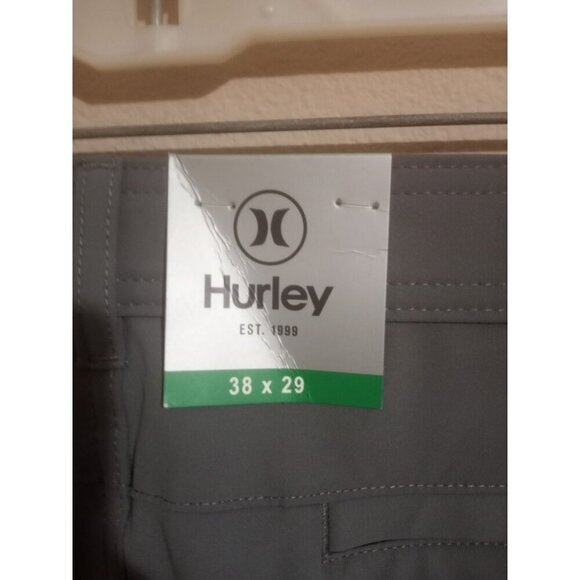 Hurley Pants Adult 38 x 29 Gray Performance Stretch Pants Zip Pocket Mens NWT - Picture 2 of 12